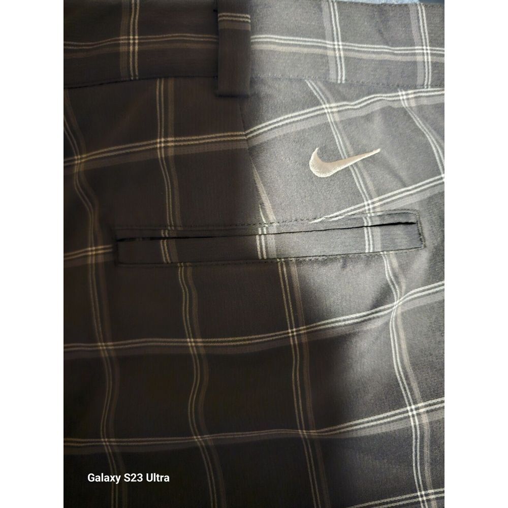 Nike Golf  Performance Shorts Mens Black Grey,  Plaid Size 38